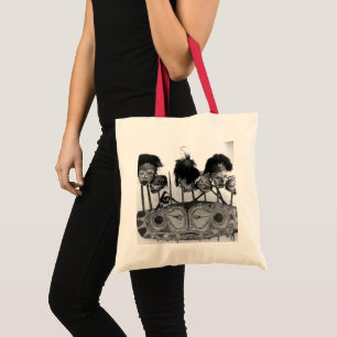 Bolsa Tote Arte tribal B+W