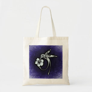 Bolsa Tote Arte Tribal de Pássaros em Azul