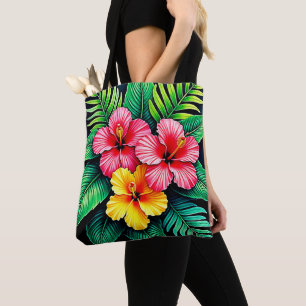 Bolsa Tote Arte Tropical de Hibiscus Vibrant