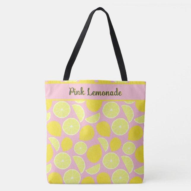Bolsa Tote Arte Tropical de Limão Amarelo Colado (Frente)