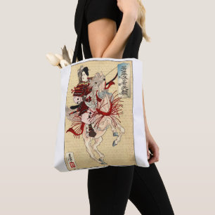 Bolsa Tote Arte Ukiyo-e Japonês Antigo A guerreira feminina