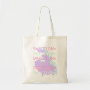 Bolsa Tote Arte Viagem de Barcelona, Arte Espanha, Pastel, Ve