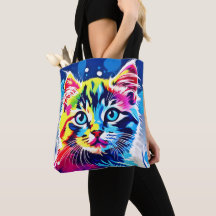 Arte Vibrante de Gatinho em Neon