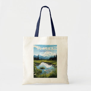 Bolsa Tote Arte Vintage de Viagens do Alasca