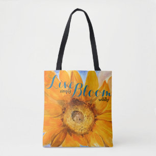 Bolsa Tote Arte viva do girassol da inspiração por todo o