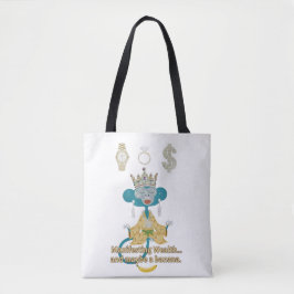 Bolsa Tote Arte zen do macaco que manifesta riqueza