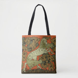 Bolsa Tote Artes e Ofícios Medievais do Cavalo Art Nouveau