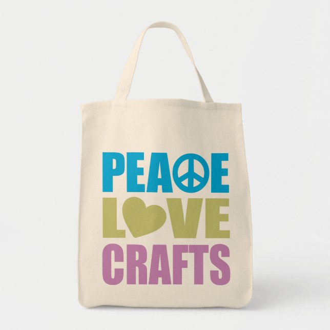 Bolsa Tote Artesanatos do amor da paz (Frente)