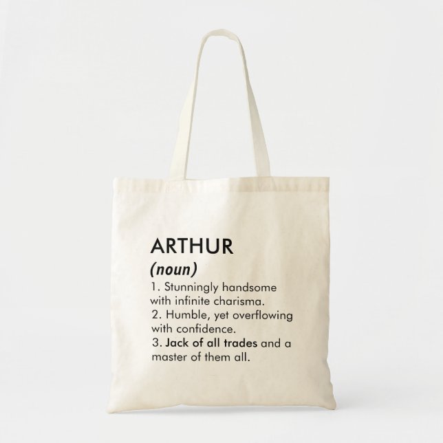 Bolsa Tote Arthur name, Editable name, Custom name (Frente)