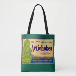 Bolsa Tote Artichokes Vintage Vegetal Crate Lable Art