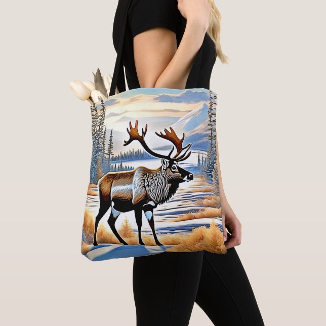 Bolsa Tote Artico Reindeer View Design (Close Up)