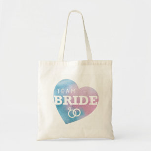 Bolsa Tote Artigo do azul da sacola do coração da noiva da