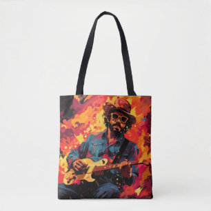 Bolsa Tote Artista de guitarra - Pintura de Abstrato