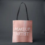 Bolsa Tote Artista de Maquiagem Metálica Rosa e Rosa Dourada<br><div class="desc">Cor-de-rosa-pincel - Maquiagem de folha Rosa dourada A beleza artística fornece saco de salão. O nome do contato profissional e a profissão podem ser alterados para serem usados em qualquer tipo de negócio. Entre em contato com o designer para obter itens adicionais correspondentes.</div>