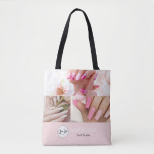 Bolsa Tote Artista de Unhas Rosa Corado 3 Foto Logo