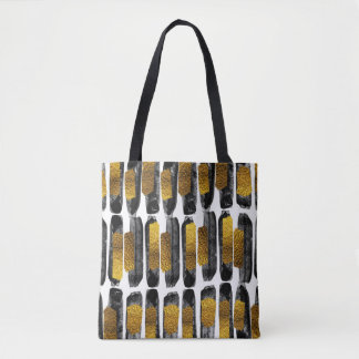 Bolsa Tote Artista dourado: Abstrato preto e Dourado