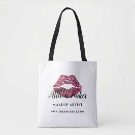 Bolsa Tote Artista Elegante de Maquiagem Elegante de Lábios V