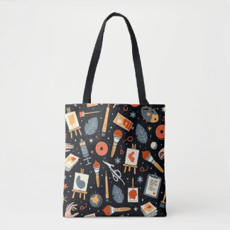 Bolsa Tote Artistic Universe: Whimsical Art Supplies