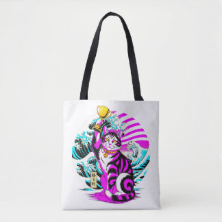 Bolsa Tote Artistic Victory Cat - Japanese Art Lover Gift