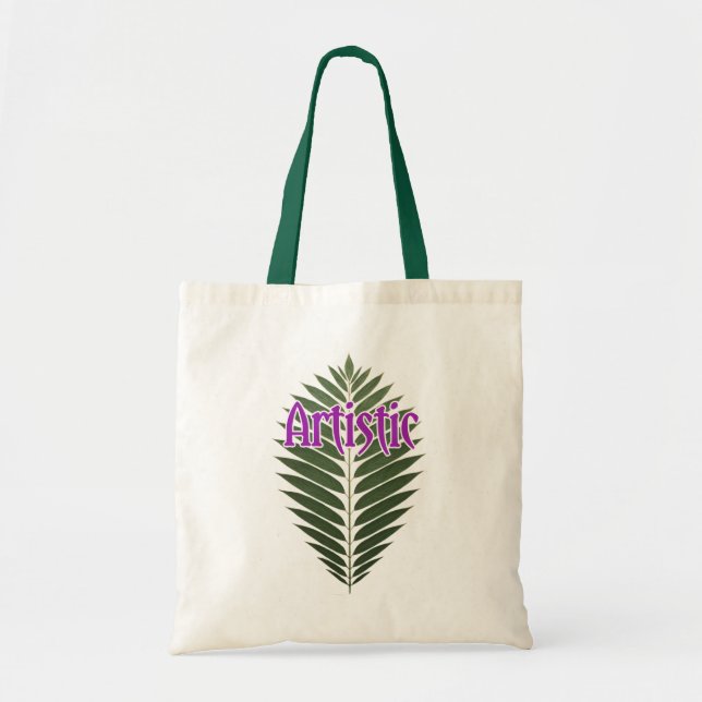 Bolsa Tote Artística de Folha Minimalista Orçament (Frente)