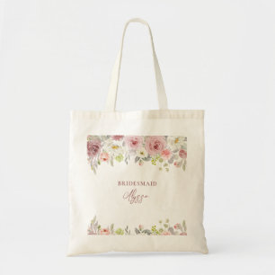 Bolsa Tote ArtsApp H2 Rosas Rosa Pó Bridal Shower