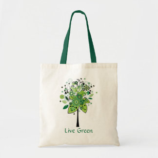Bolsa Tote Árvore abstrata verde