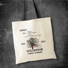 Bolsa Tote Árvore Comemorativa de Reunião de Família Citação