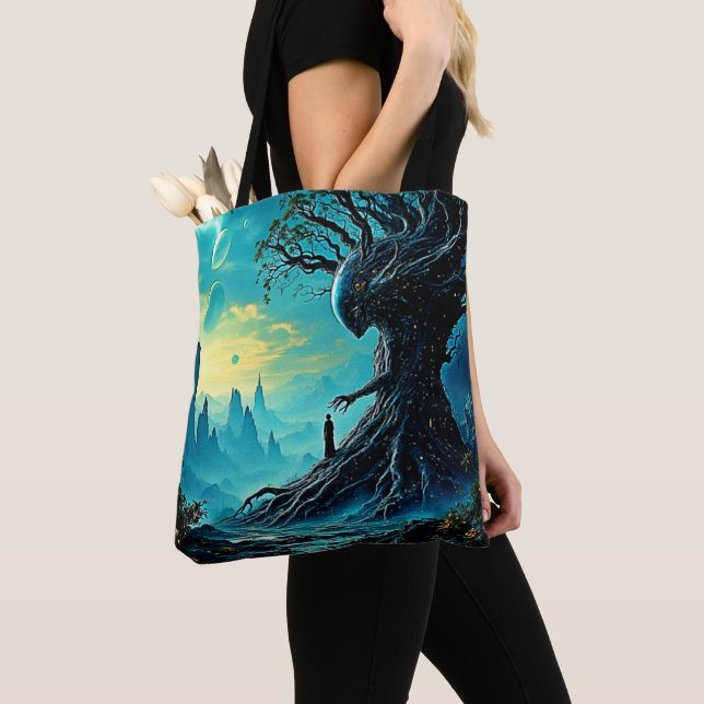 Bolsa Tote Árvore Cósmica da Fantasia da Vida (Close Up)