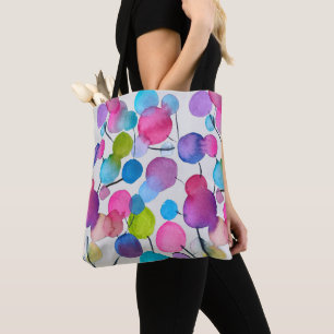 Bolsa Tote Árvore de abstrato cor-de-rosa-branca