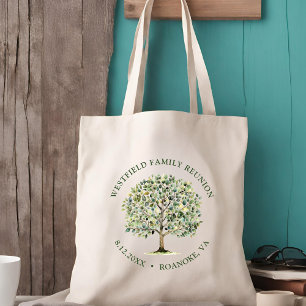 Bolsa Tote Árvore de Aquarela da Reunião Familiar Woodland