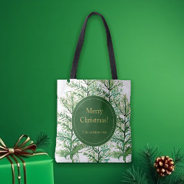 Bolsa Tote Árvore de Aquarela de Natal Merry personalizada