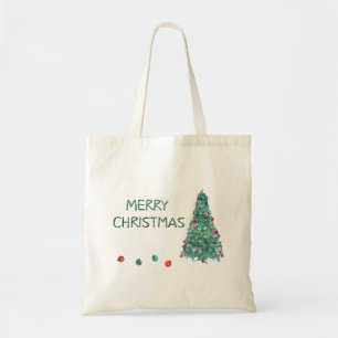 Bolsa Tote Árvore de Aquarela Feliz Natal