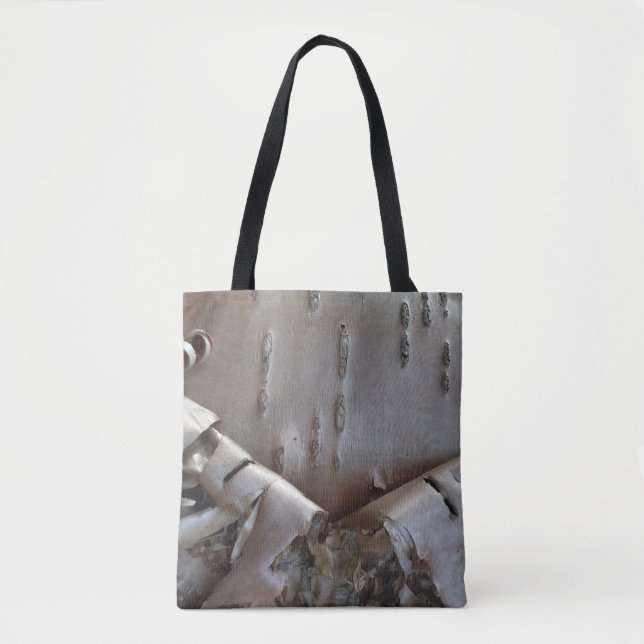 Bolsa Tote Árvore de Casca de Bétula Encaracolada Rústica (Frente)