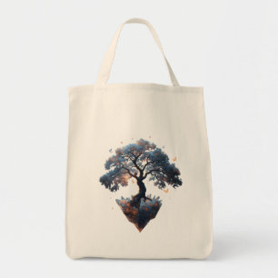 Bolsa Tote Árvore de Cristal Celestial – Arte da Natureza Fan