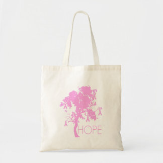 Bolsa Tote Árvore de fita cor-de-rosa da esperança