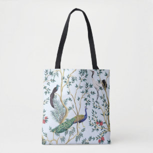 Bolsa Tote Árvore de fruta de romã de jardim de videira, ave 