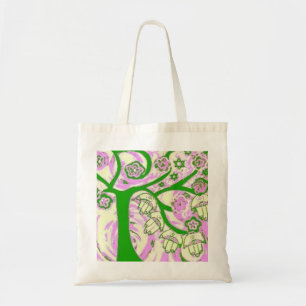 Bolsa Tote Árvore de Juaica Hamsa do rosa da vida