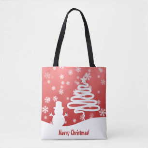 Bolsa Tote Árvore de Natal Branca e Neve