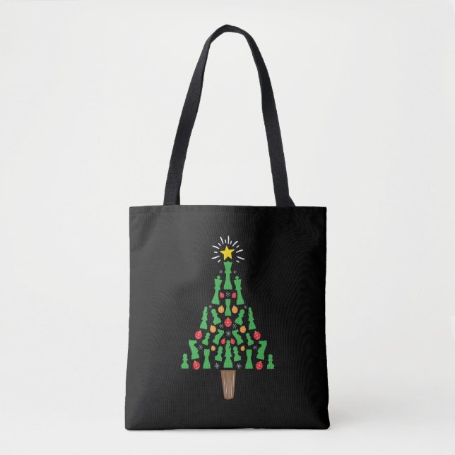 Bolsa Tote Árvore de Natal Chess Piece (Frente)