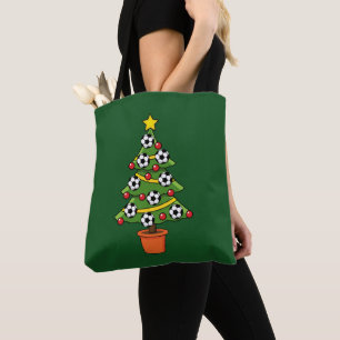 Bolsa Tote Árvore de Natal de Futebol