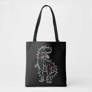 Bolsa Tote Árvore de Natal Dinossauro T-rex Pet Dino Trex Nat