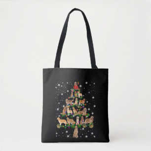 Bolsa Tote Árvore de Natal do Ouro Recuperado Coberta por Fl