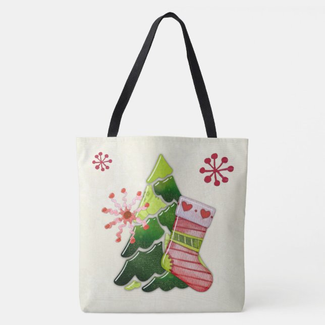 Bolsa Tote Árvore de Natal e Whimsey (Frente)