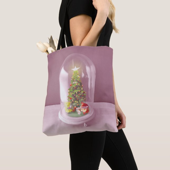 Bolsa Tote Árvore de Natal em um Domo de Vidro (Close Up)