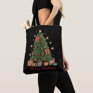Bolsa Tote Árvore de Natal Férias Presente de Inverno