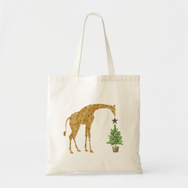 Bolsa Tote Árvore de Natal Giraffe (Frente)