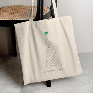 Bolsa Tote Árvore de Natal minimalista Green Star Scandi