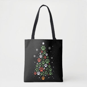 Bolsa Tote Árvore de Natal Pet Paw Gatos Amante de Cachorro N