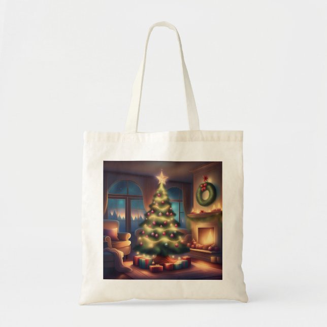 Bolsa Tote Árvore de Natal quente (Frente)