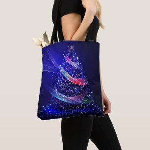 Bolsa Tote Árvore de Natal SlipperyJoe digital translúcida ve